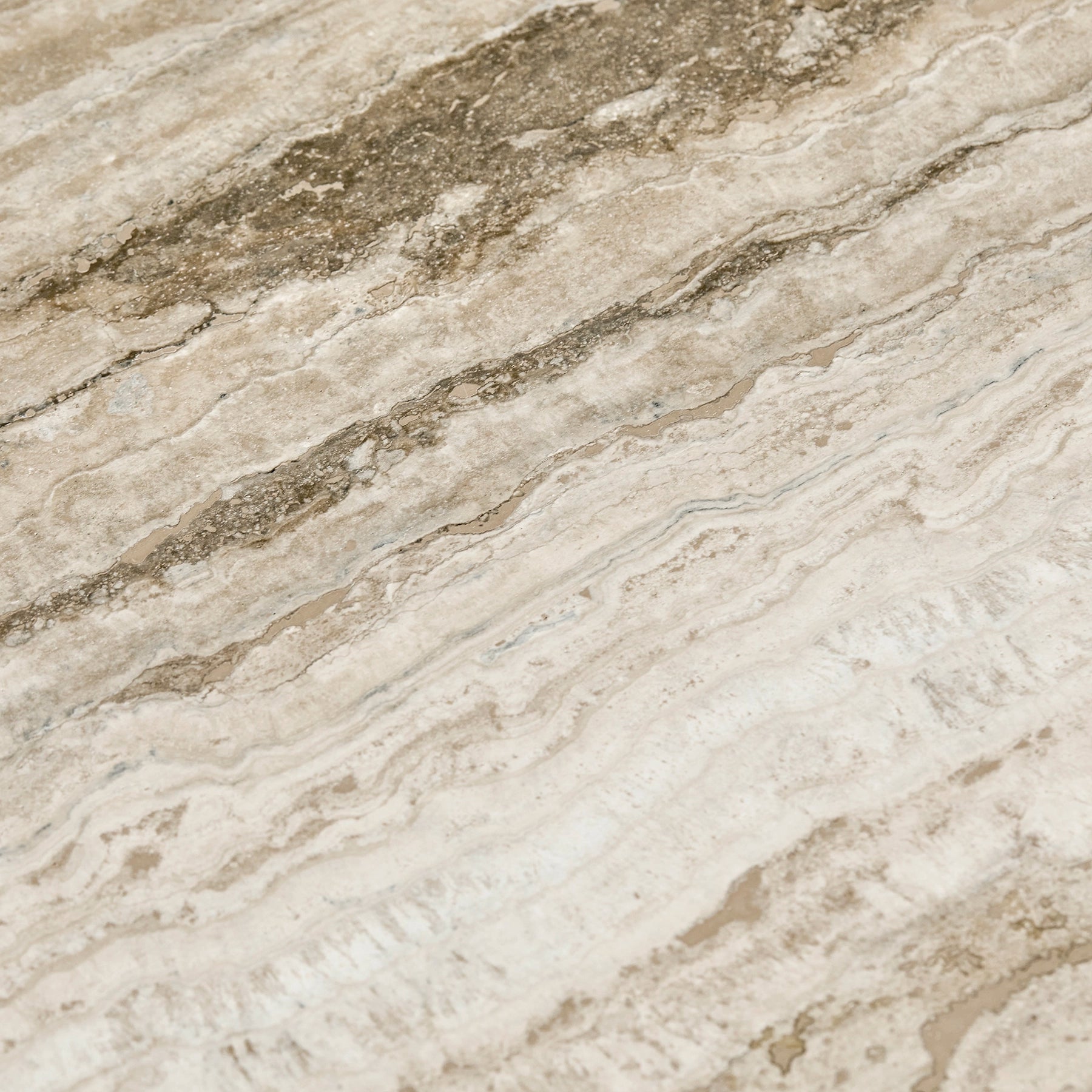 Close-up detail of Travertine Romano marble.