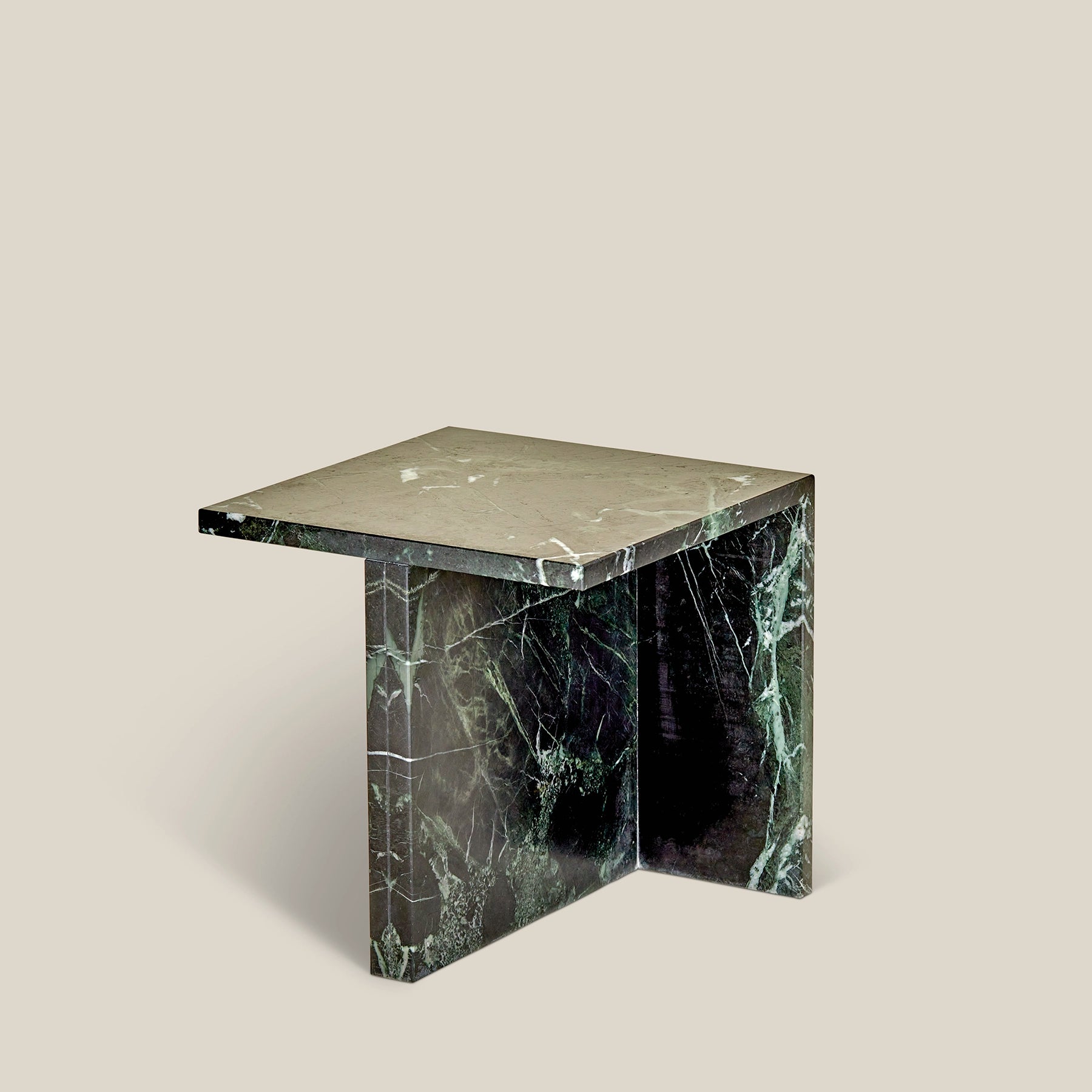 Florence - a modern side table made from Varias Green marble