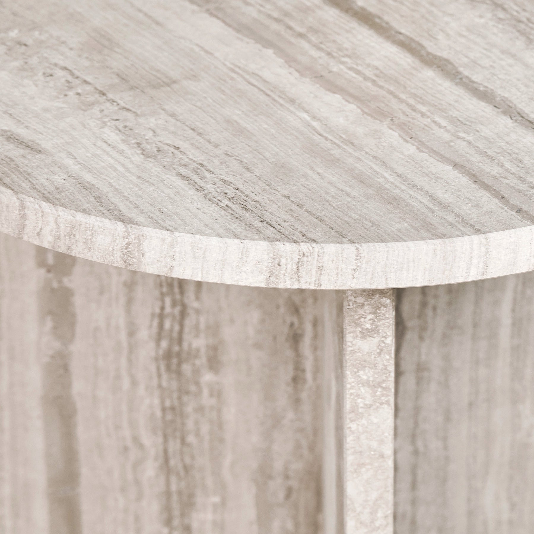 A close-up of the Siena side table made from Silk Georgette marble.