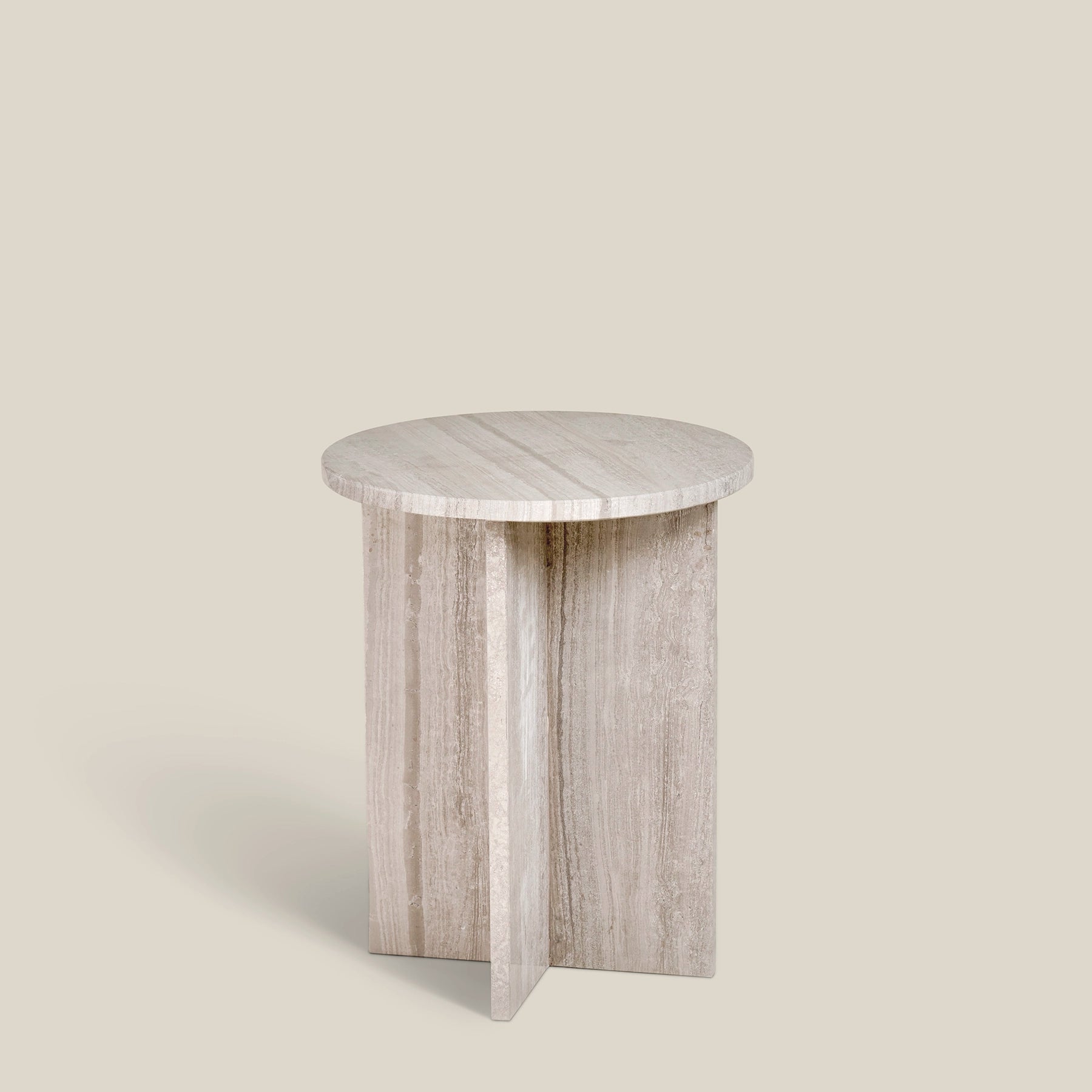 Elegant Siena side table made from Silk Georgette marble.